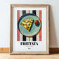 Frittata – Italian Snack Dish, Restaurant Poster, in wooden frame leaning on the floor