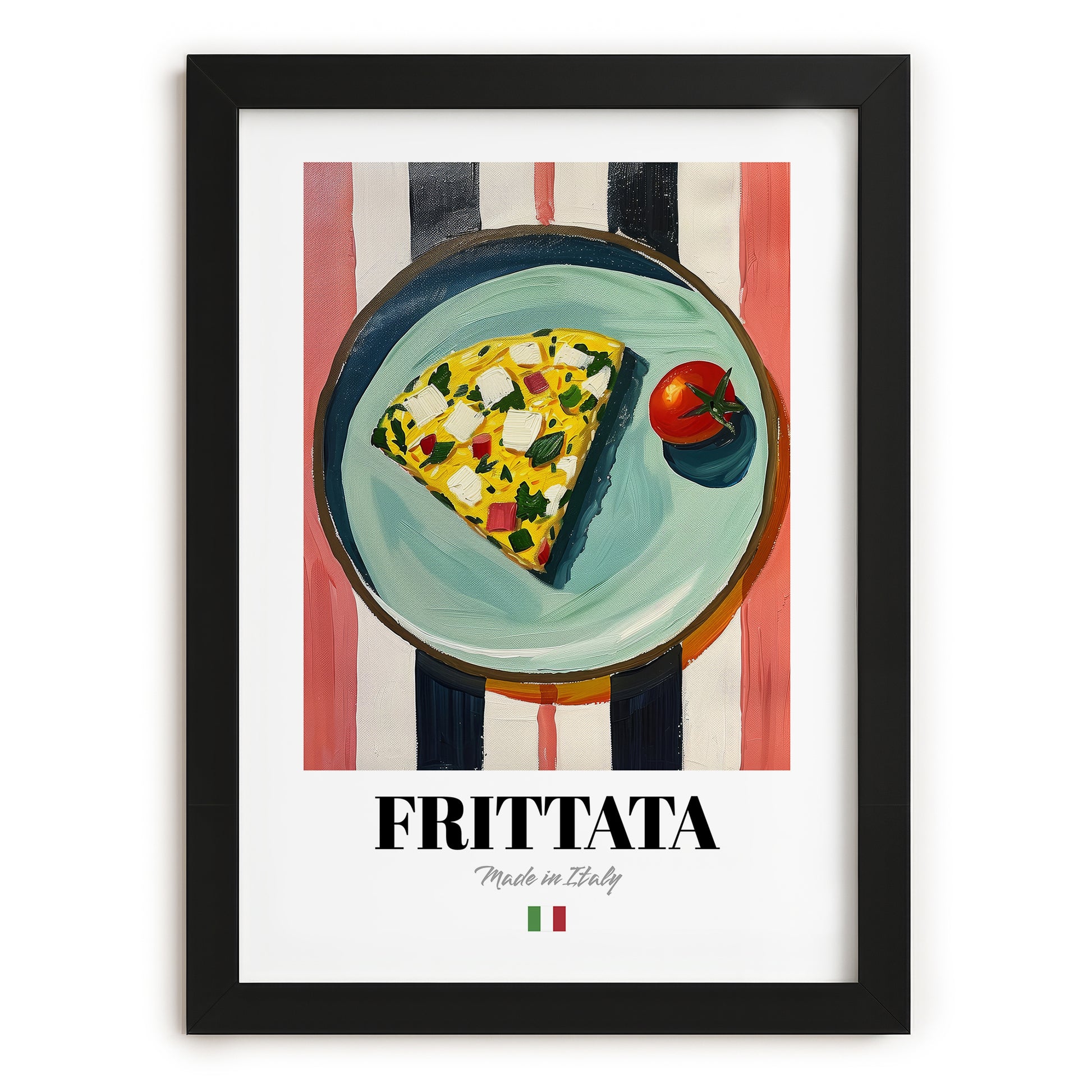 Frittata – Italian Snack Dish, Restaurant Poster, in sleek black frame