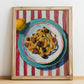 Tagliatelle al Tartufo – Italian Pasta, Osteria Wall Art, no-text version framed in wood