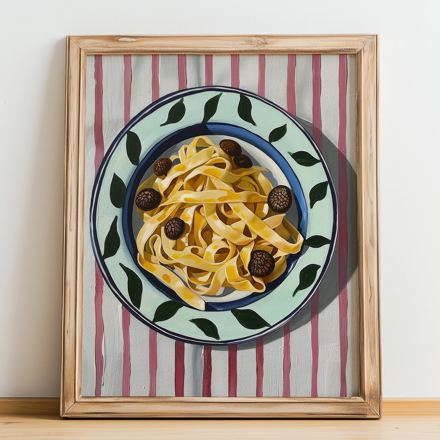 Tagliatelle al Tartufo – Italian Pasta, Osteria Poster, no-text version framed in wood