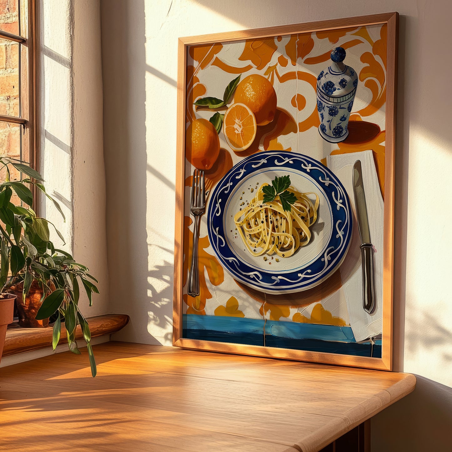 Pici Cacio e Pepe – Italian Pasta, Osteria Print, clean layout with no caption