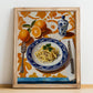 Pici Cacio e Pepe – Italian Pasta, Osteria Print, no-text version framed in wood