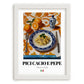 Pici Cacio e Pepe – Italian Pasta, Osteria Print, placed in minimal white frame