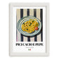 Pici Cacio e Pepe – Italian Pasta, Ristorante Wall Art, placed in minimal white frame