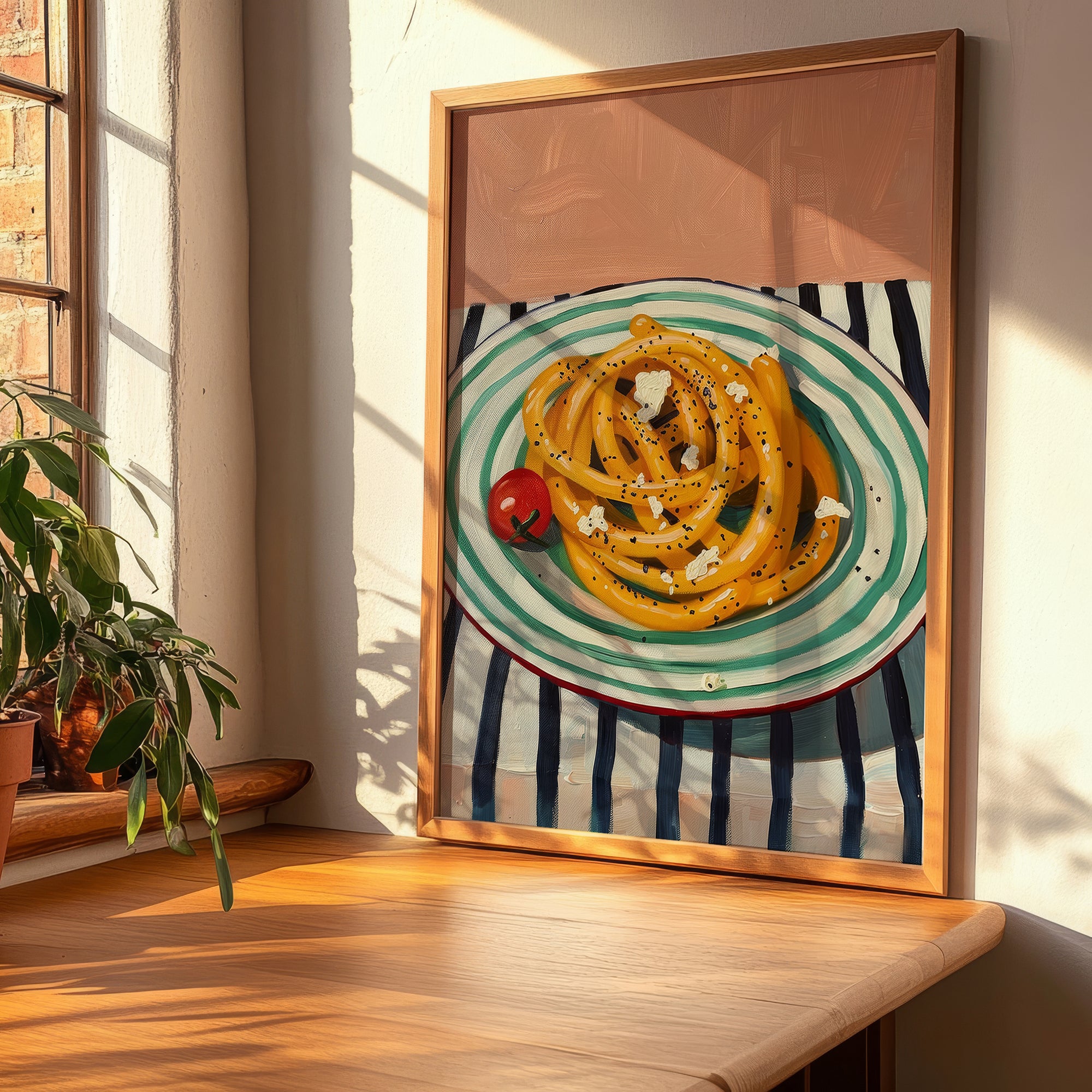 Pici Cacio e Pepe – Italian Pasta, Ristorante Poster, clean layout with no caption