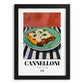 Cannelloni – Italian Pasta, Ristorante Illustration, in sleek black frame