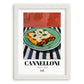 Cannelloni – Italian Pasta, Ristorante Illustration, placed in minimal white frame