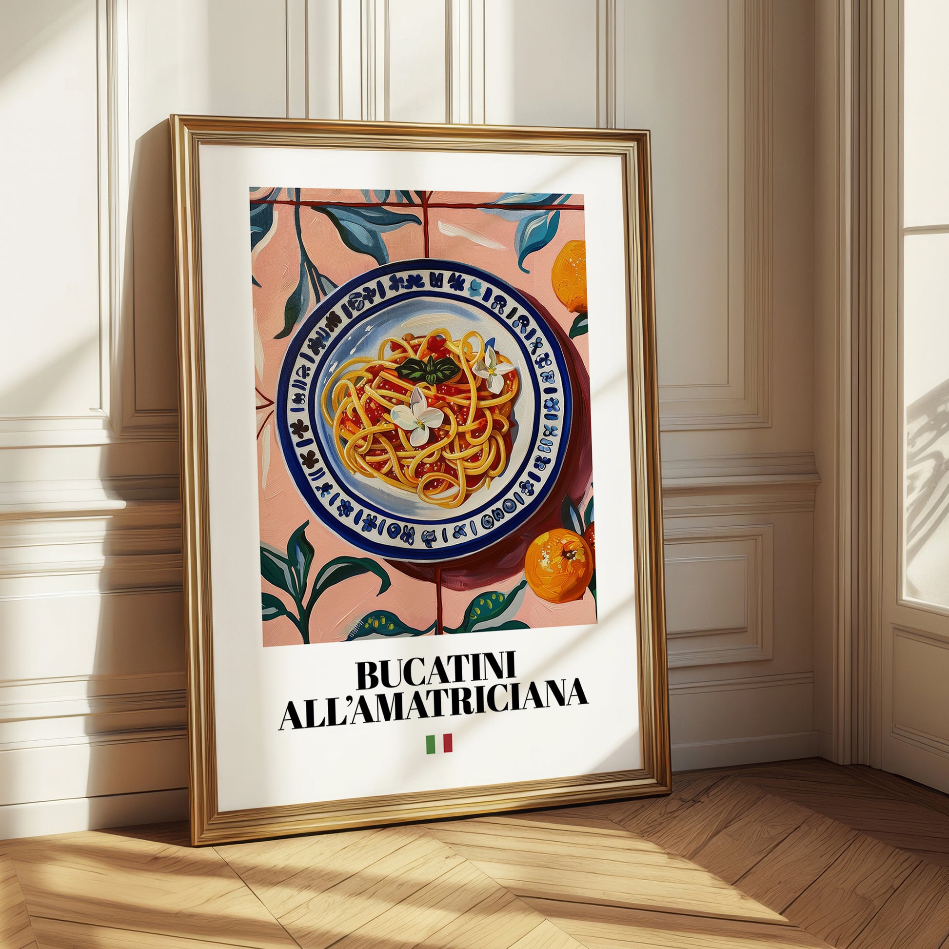 Bucatini all'Amatriciana – Italian Pasta, Trattoria Wall Art