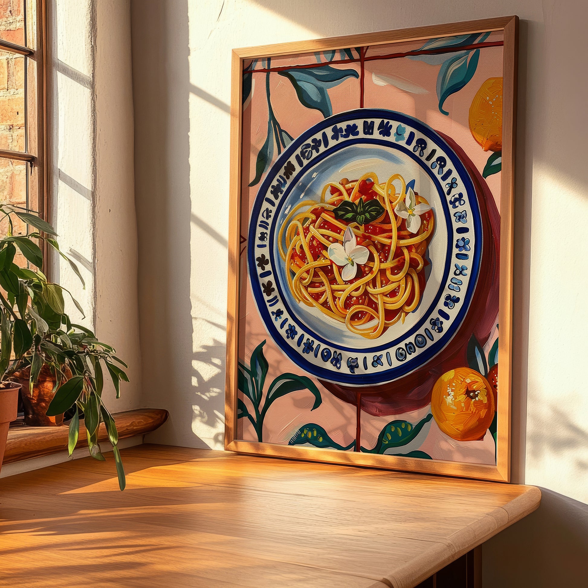 Bucatini all'Amatriciana – Italian Pasta, Trattoria Wall Art, clean layout with no caption