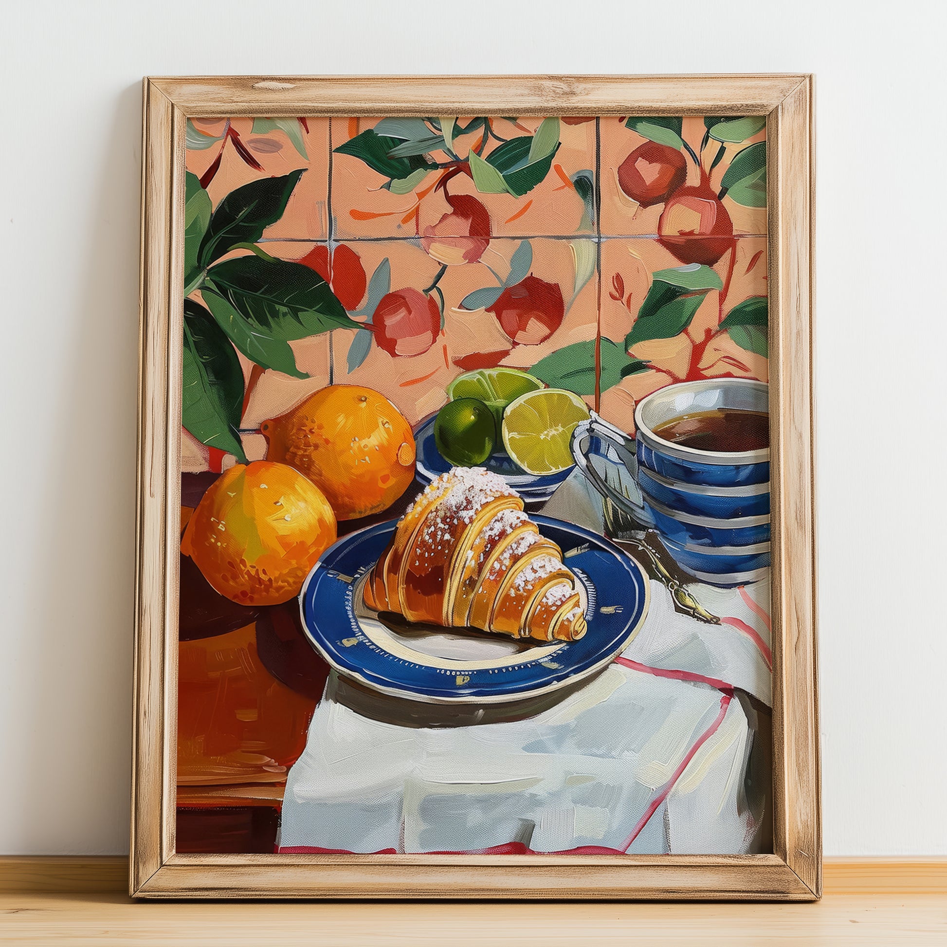 Sfogliatelle – Italian Pastry Dish, Café Wall Art, no-text version framed in wood
