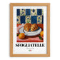 Sfogliatelle – Italian Pastry Dish, Brasserie Illustration, set in oak frame