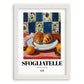 Sfogliatelle – Italian Pastry Dish, Brasserie Illustration, placed in minimal white frame