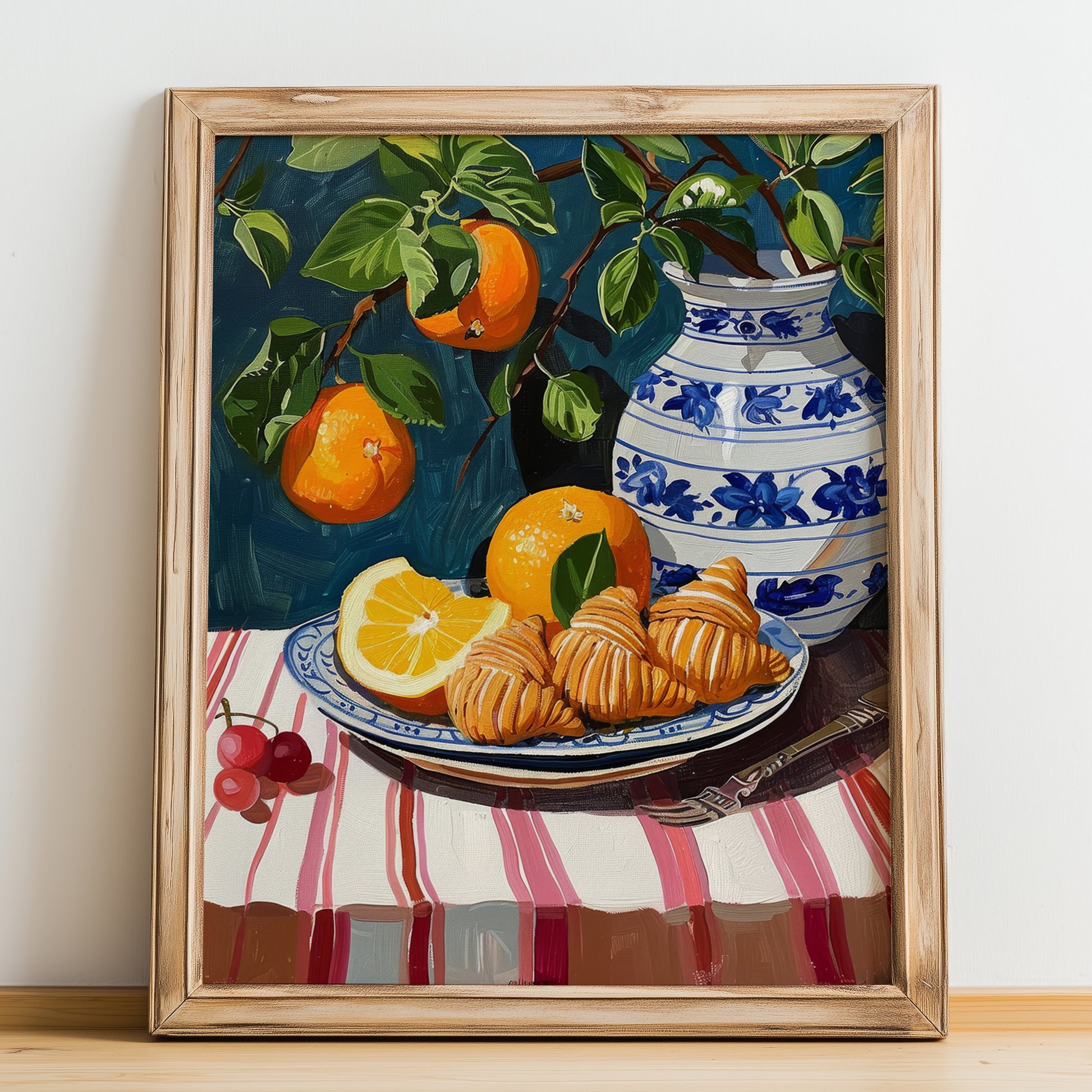 Sfogliatelle – Italian Pastry Dish, Café Poster, no-text version framed in wood