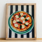 Pizza Napoletana – Italian Pizza, Restaurant Poster, no-text version framed in wood