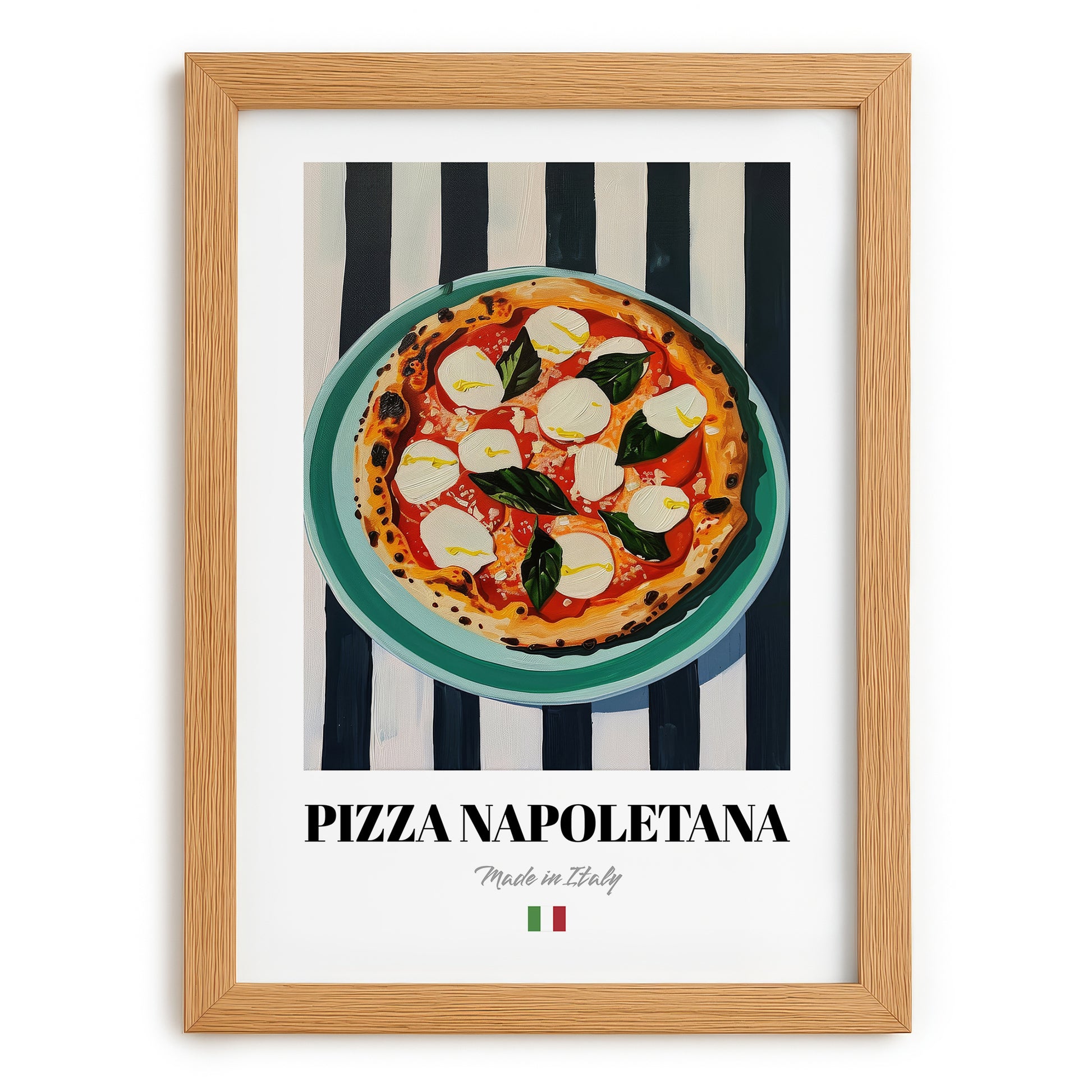 Pizza Napoletana – Italian Pizza, Restaurant Poster, set in oak frame