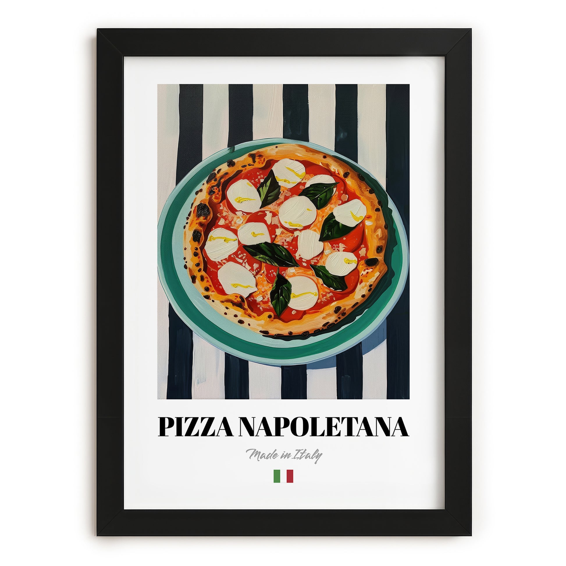 Pizza Napoletana – Italian Pizza, Restaurant Poster, in sleek black frame
