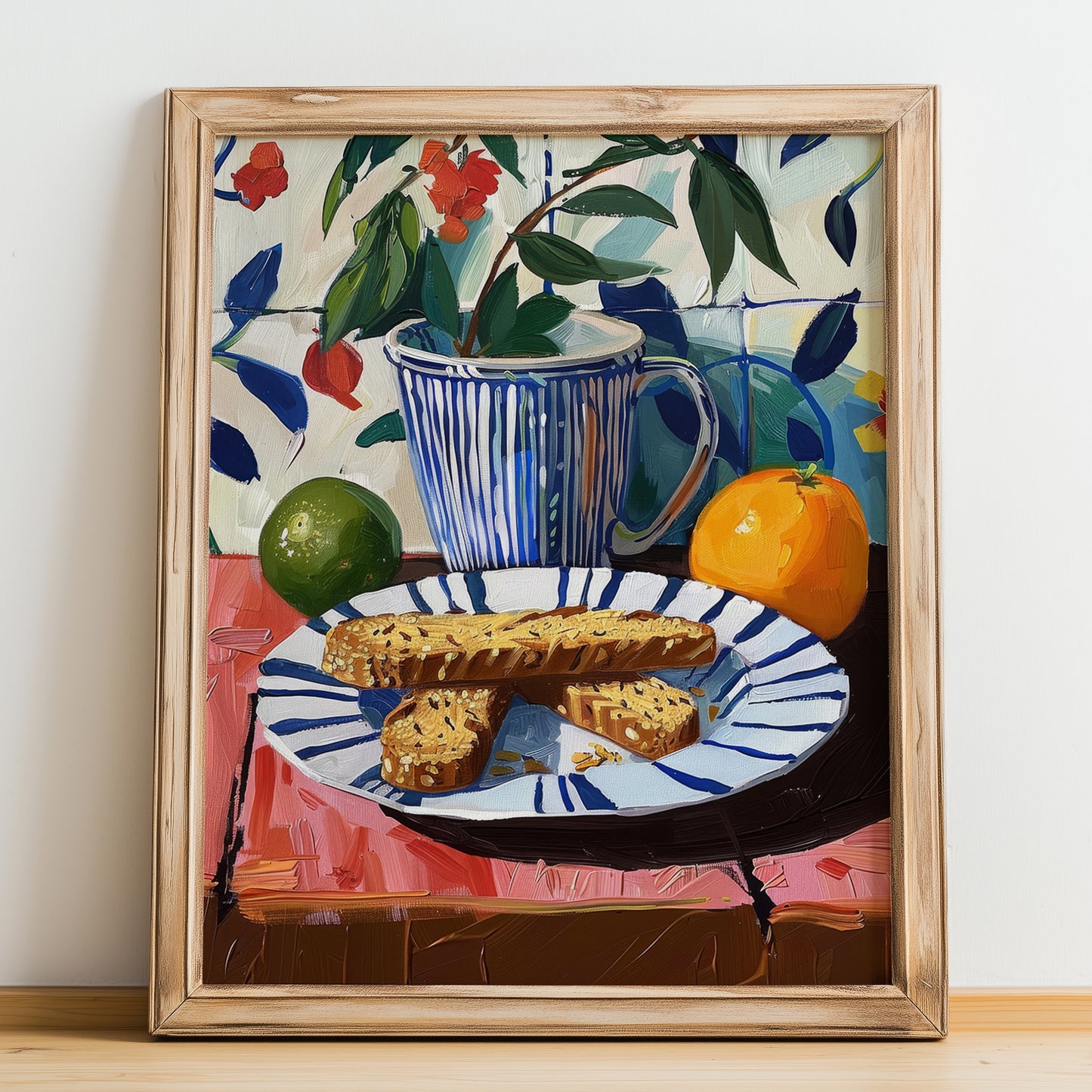 Biscotti – Italian Biscuits Dish, Fine Dining Restaurant Poster, no-text version framed in wood
