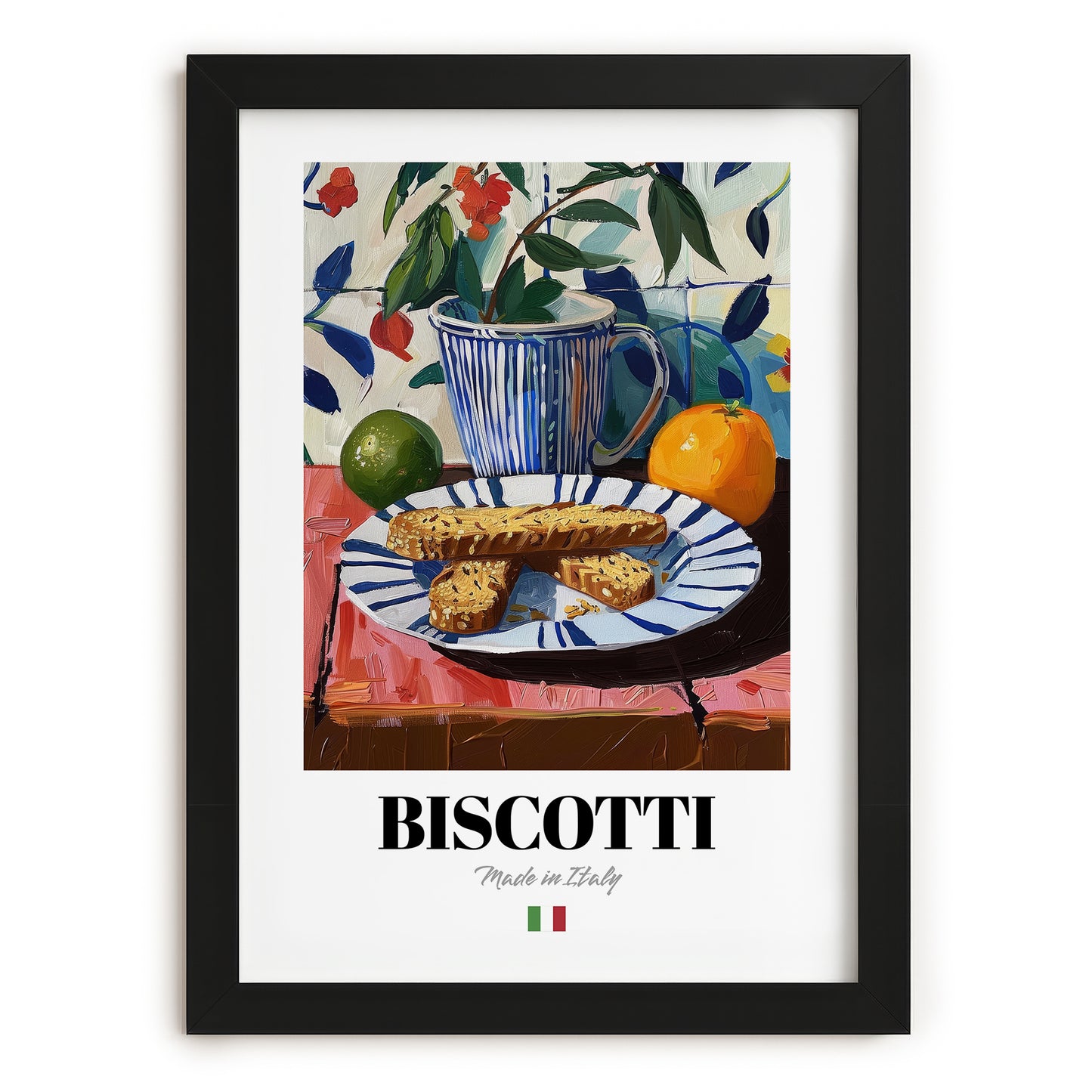 Biscotti – Italian Biscuits Dish, Fine Dining Restaurant Poster, in sleek black frame