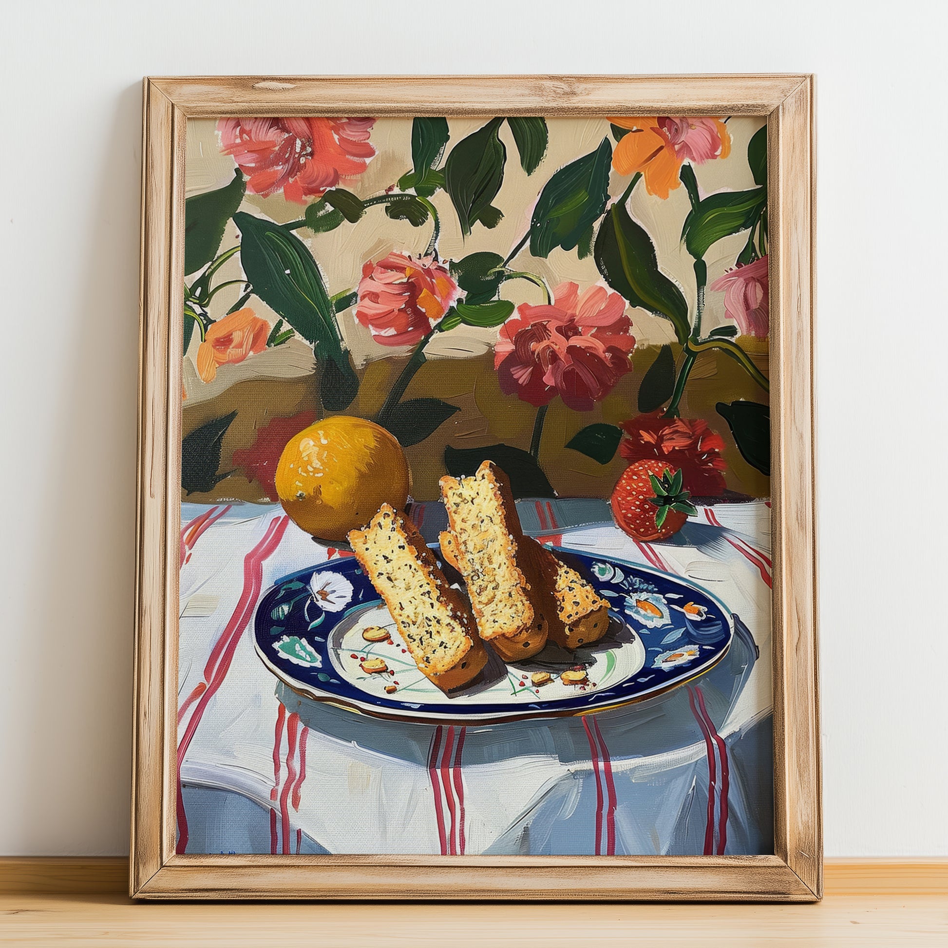 Biscotti – Italian Biscuits Dish, Bistro Poster, no-text version framed in wood