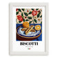 Biscotti – Italian Biscuits Dish, Bistro Print, placed in minimal white frame