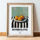 Bombolone – Italian Pastry Dish, Tavern Poster, in wooden frame leaning on the floor