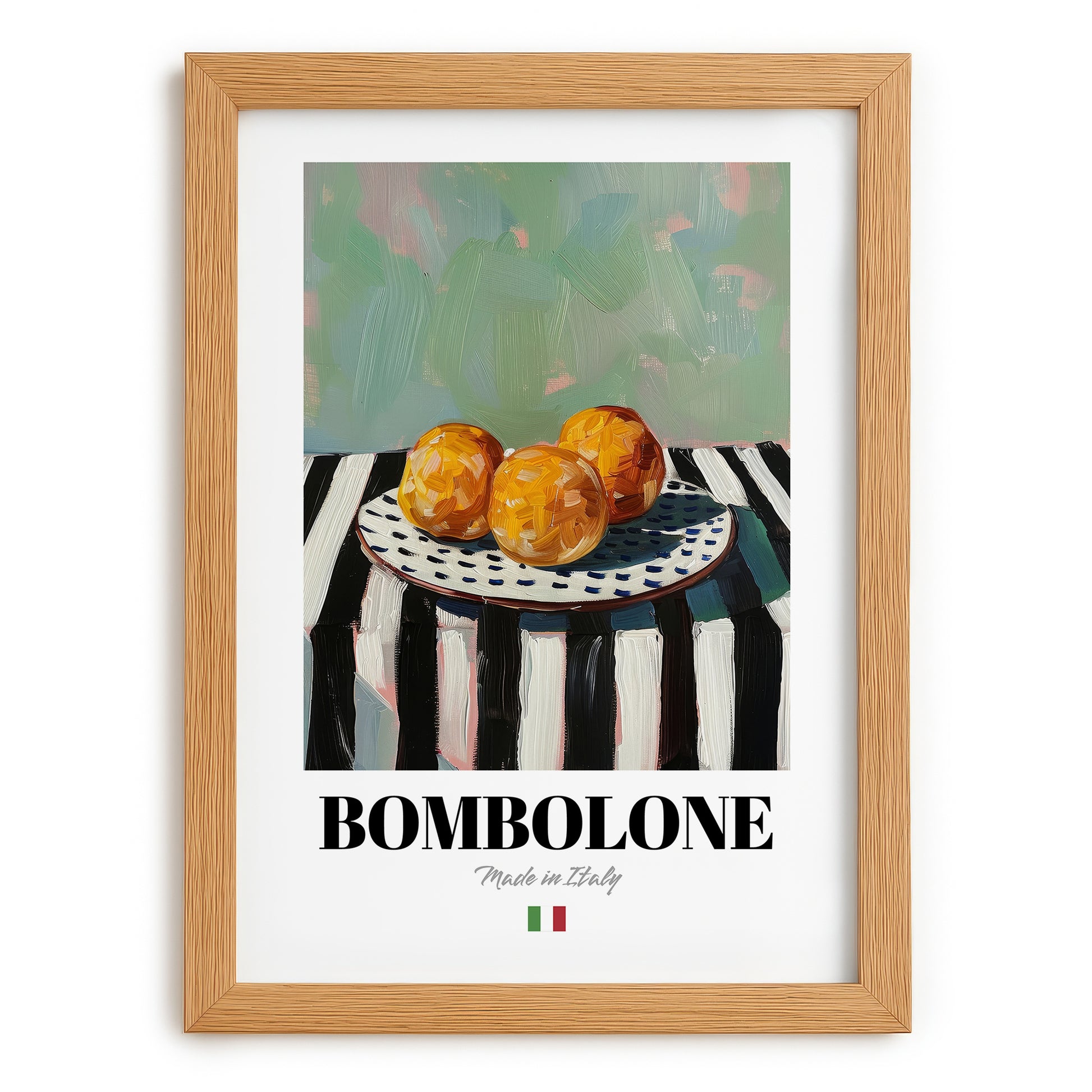 Bombolone – Italian Pastry Dish, Tavern Poster, set in oak frame