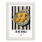 Ravioli – Italian Pasta, Osteria Art, placed in minimal white frame