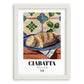 Ciabatta – Italian Bread Dish, Fine Dining Restaurant Wall Art, placed in minimal white frame