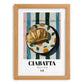 Ciabatta – Italian Bread Dish, Fine Dining Restaurant Illustration, set in oak frame