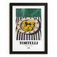 Tortelli – Italian Pasta, Osteria Poster, in sleek black frame