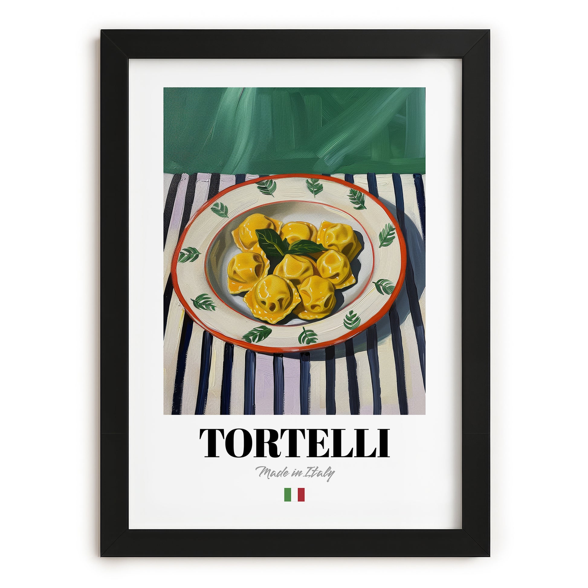 Tortelli – Italian Pasta, Osteria Poster, in sleek black frame