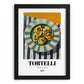 Tortelli – Italian Pasta, Trattoria Poster, in sleek black frame