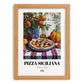 Pizza Siciliana – Italian Pizza, Ristorante Print, set in oak frame