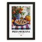 Pizza Siciliana – Italian Pizza, Ristorante Print, in sleek black frame