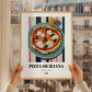 Pizza Siciliana – Italian Pizza, Restaurant Poster, styled in a charming Paris street view