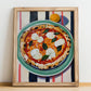 Pizza Siciliana – Italian Pizza, Restaurant Poster, no-text version framed in wood