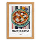 Pizza Siciliana – Italian Pizza, Restaurant Poster, set in oak frame