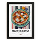 Pizza Siciliana – Italian Pizza, Restaurant Poster, in sleek black frame