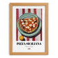 Pizza Siciliana – Italian Pizza, Restaurant Still Life, set in oak frame
