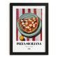 Pizza Siciliana – Italian Pizza, Restaurant Still Life, in sleek black frame