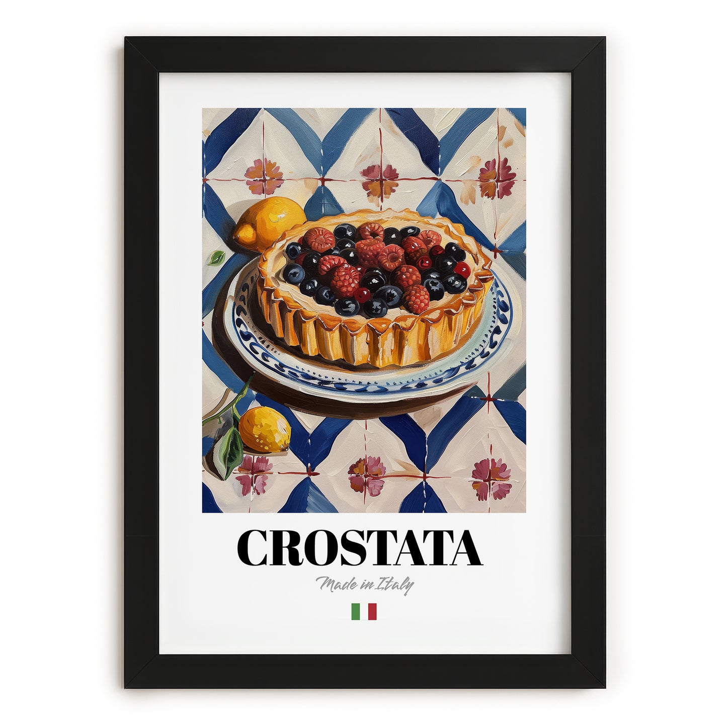 Crostata – Italian Dessert Dish, Café Poster, in sleek black frame