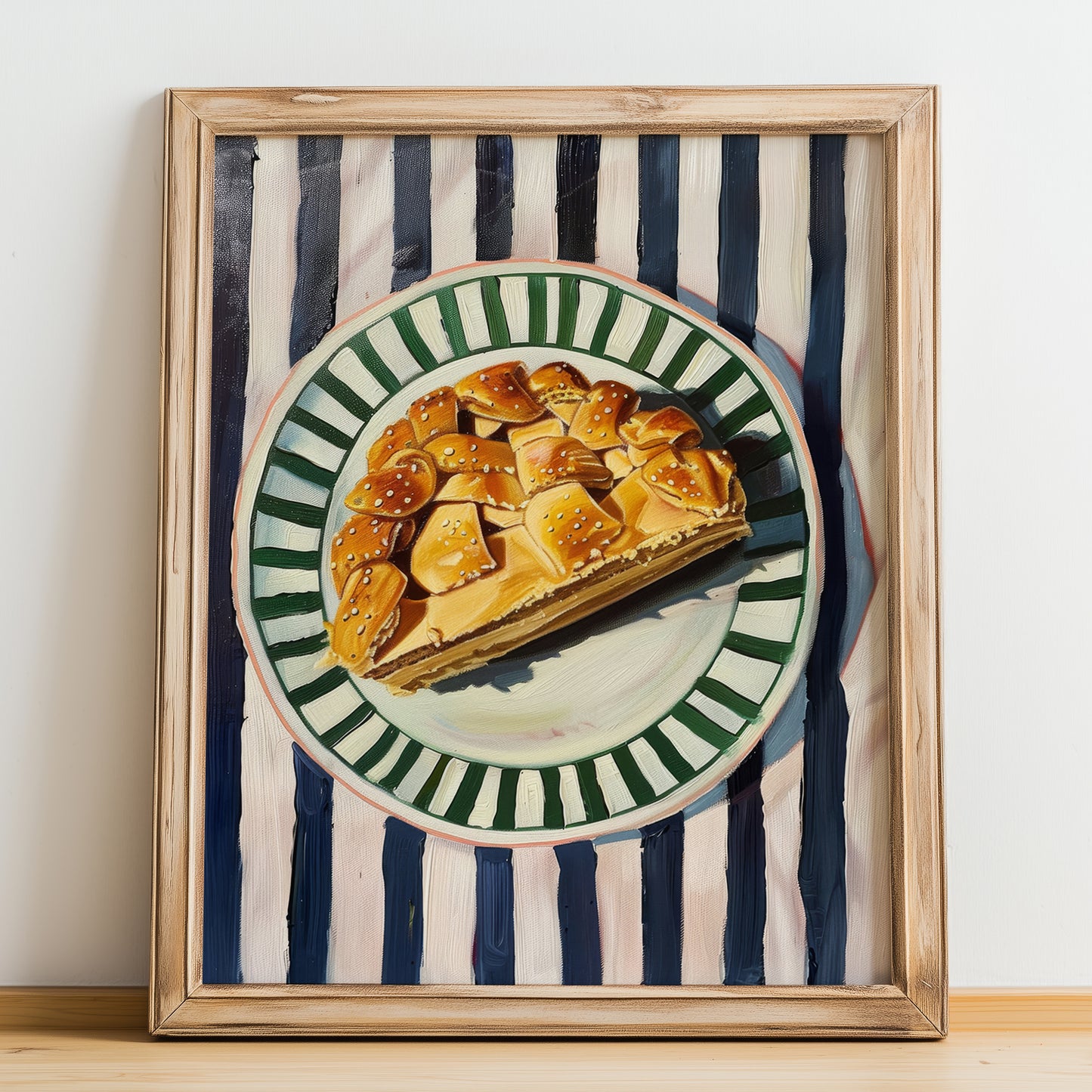 Crostata – Italian Dessert Dish, Café Print, no-text version framed in wood