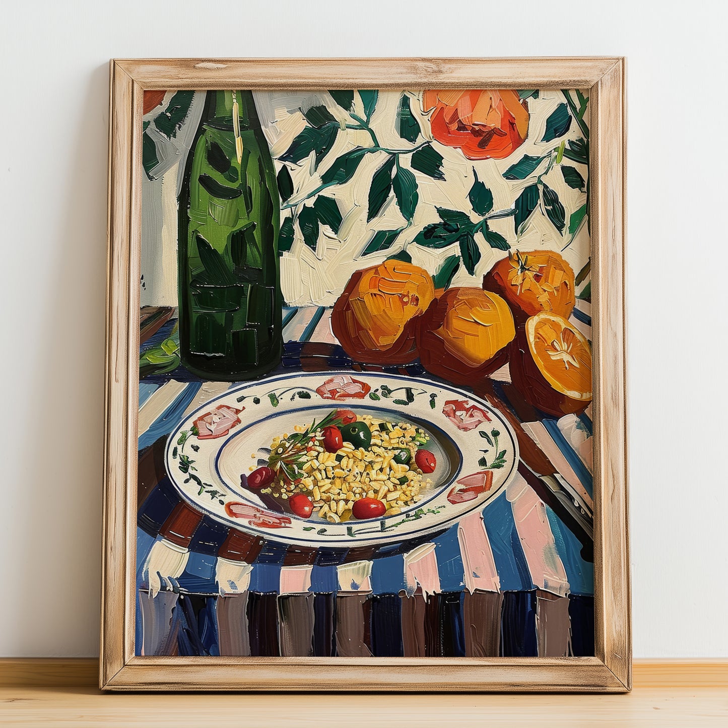 Risotto – Italian Stew Dish, Bistro Wall Art, no-text version framed in wood