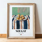 Nougat – Italian Dessert Dish, Bistro Still Life, in wooden frame leaning on the floor