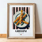 Grissini – Italian Bread Dish, Brasserie Poster, in wooden frame leaning on the floor
