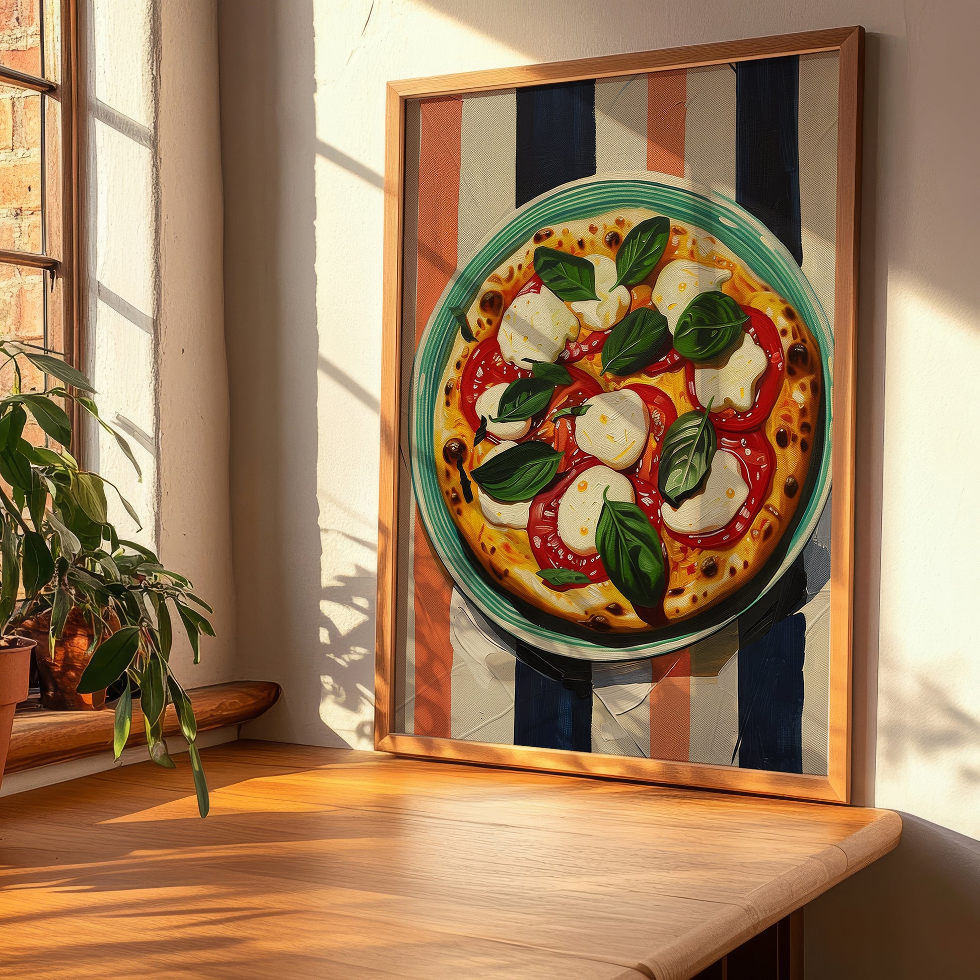 Pizza Caprese – Italian Pizza, Pizzeria Poster, clean layout with no caption