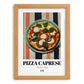 Pizza Caprese – Italian Pizza, Pizzeria Poster, set in oak frame