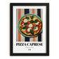 Pizza Caprese – Italian Pizza, Pizzeria Poster, in sleek black frame