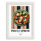 Pizza Caprese – Italian Pizza, Pizzeria Poster, placed in minimal white frame