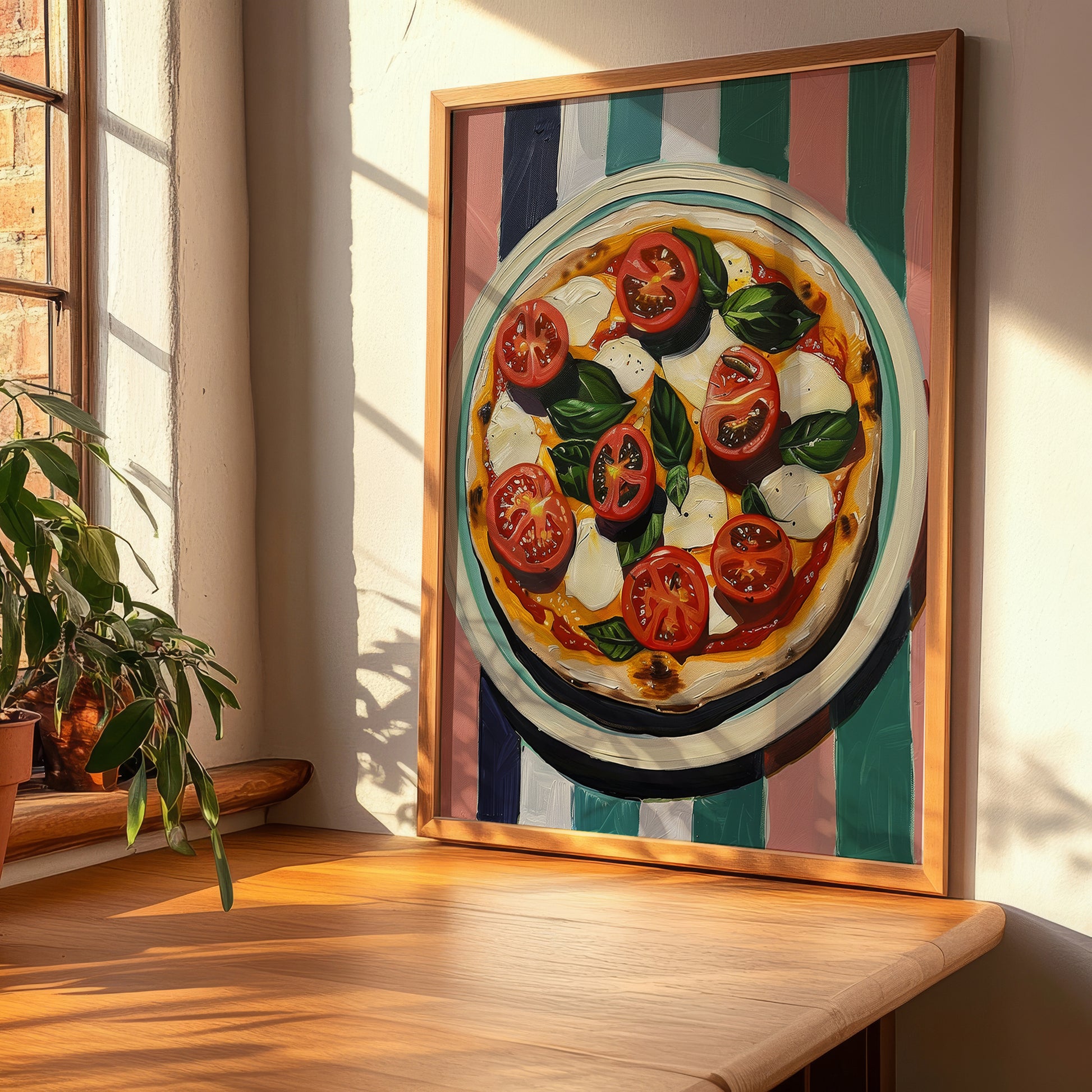 Pizza Caprese – Italian Pizza, Pizzeria Wall Art, clean layout with no caption
